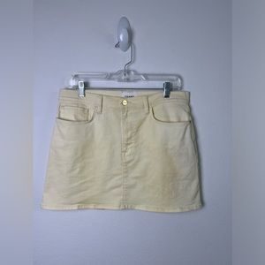 Frame Denim Yellow Mini Skirt Size 30